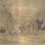 Architect’s drawing of the first library building, 1913 (Bethlehem Public Library archives)