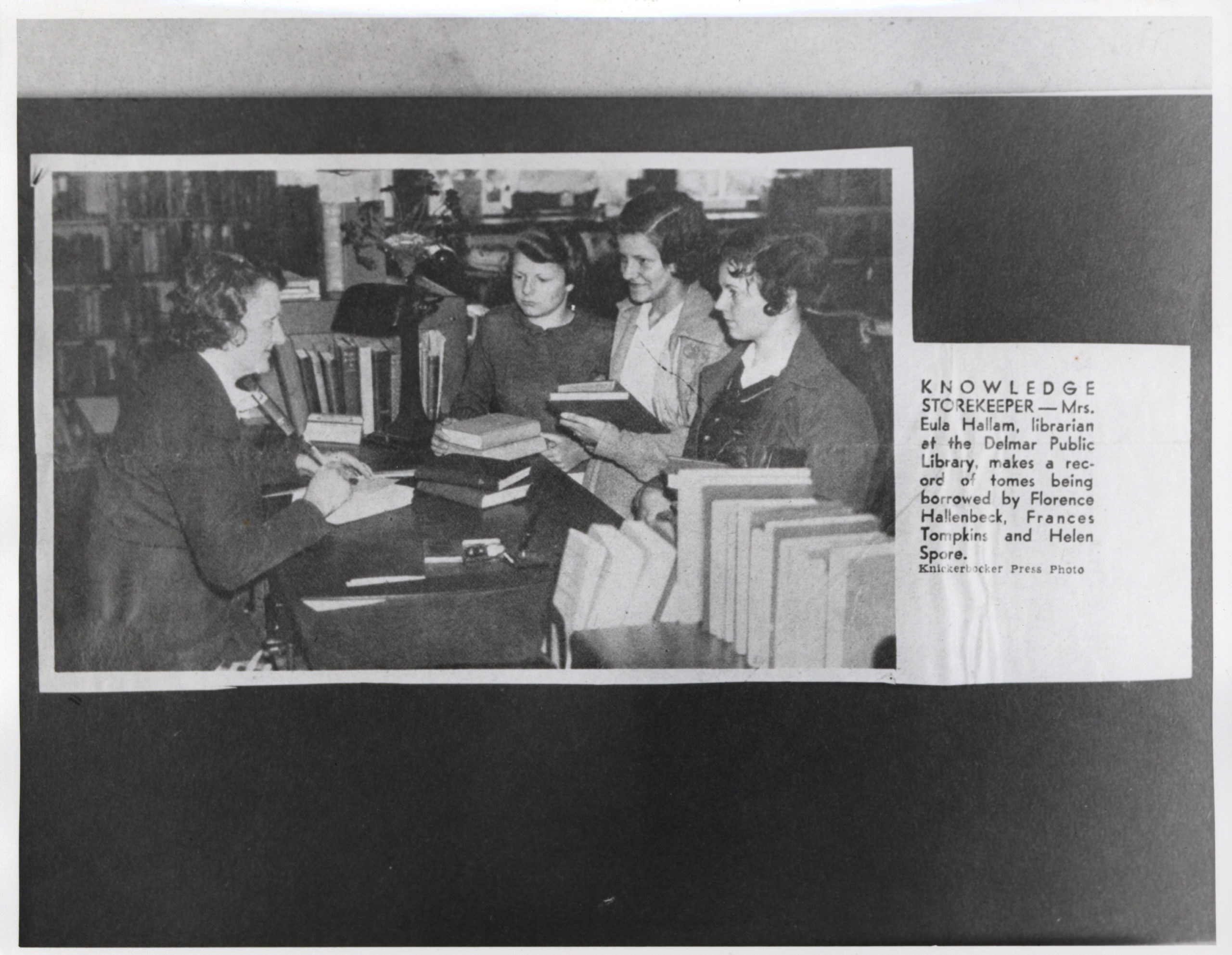 Delmar Public Library’s first “official” librarian Eula Hallam, c. 1933 (Bethlehem Public Library archives)